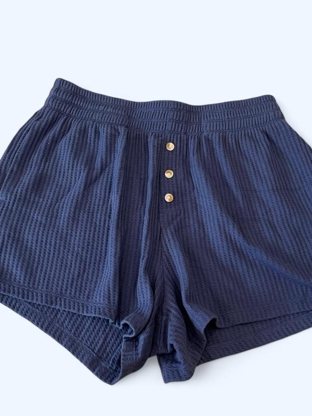 Navy Waffle-Knit Women's Lounge Shorts size M